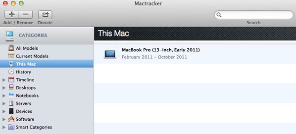 Le modèle de votre Mac via Mactracker 